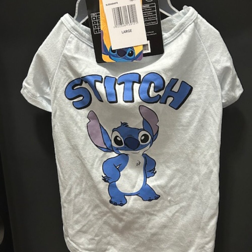 Pet's Lite Blue Stitch T-Shirt Size: Large